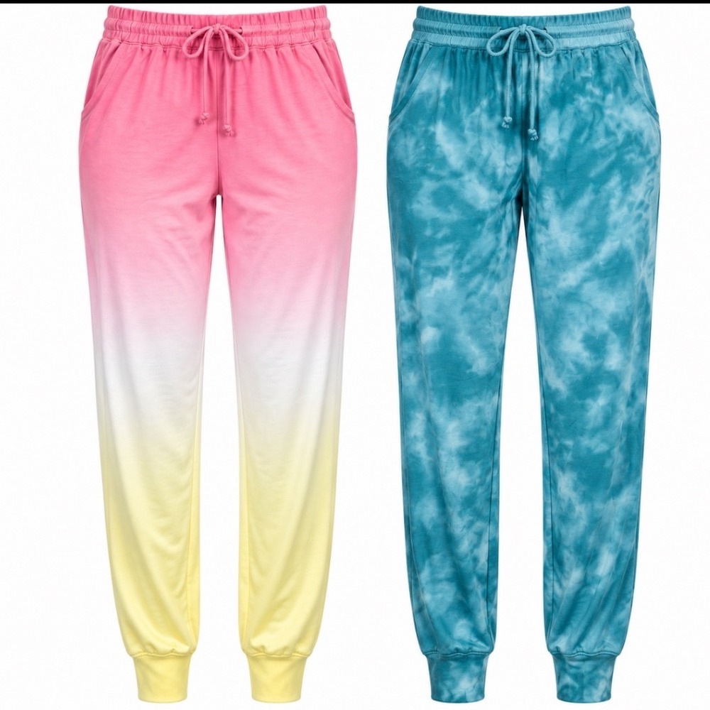 Jenni Women's XL Pajama Jogger Pants Lot 2 NWT Tie Dye Ombre Lounge Sleepwear